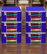 Clothes storage lehenga, suit, dress saree blouse cover garments bag wardrobe organiser pouches blue