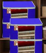 Clothes storage lehenga, suit, dress saree blouse cover garments bag wardrobe organiser pouches blue