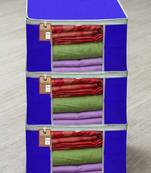 Clothes storage lehenga, suit, dress saree blouse cover garments bag wardrobe organiser pouches blue