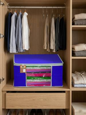 Clothes storage lehenga, suit, dress saree blouse cover garments bag wardrobe organiser pouches blue 2