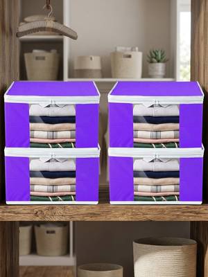 Clothes storage lehenga, suit, dress saree blouse cover garments bag wardrobe organiser pouches purple 1