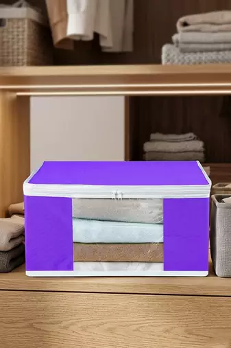 Clothes storage lehenga, suit, dress saree blouse cover garments bag wardrobe organiser pouches purple
