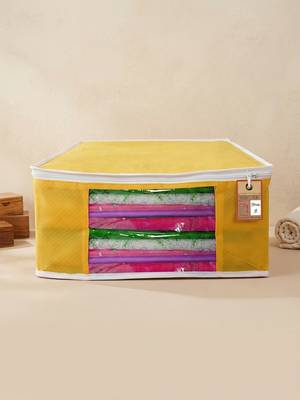 Clothes storage lehenga, suit, dress saree blouse cover garments bag wardrobe organiser pouches yellow 2