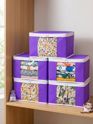 Clothes storage lehenga, suit, dress saree blouse cover garments bag wardrobe organiser pouches purple 1