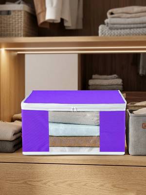 Clothes storage lehenga, suit, dress saree blouse cover garments bag wardrobe organiser pouches purple 2