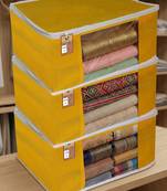 Clothes storage lehenga, suit, dress saree blouse cover garments bag wardrobe organiser pouches yellow