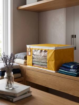 Clothes storage lehenga, suit, dress saree blouse cover garments bag wardrobe organiser pouches yellow 3