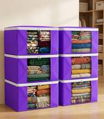 Clothes storage lehenga, suit, dress saree blouse cover garments bag wardrobe organiser pouches purple