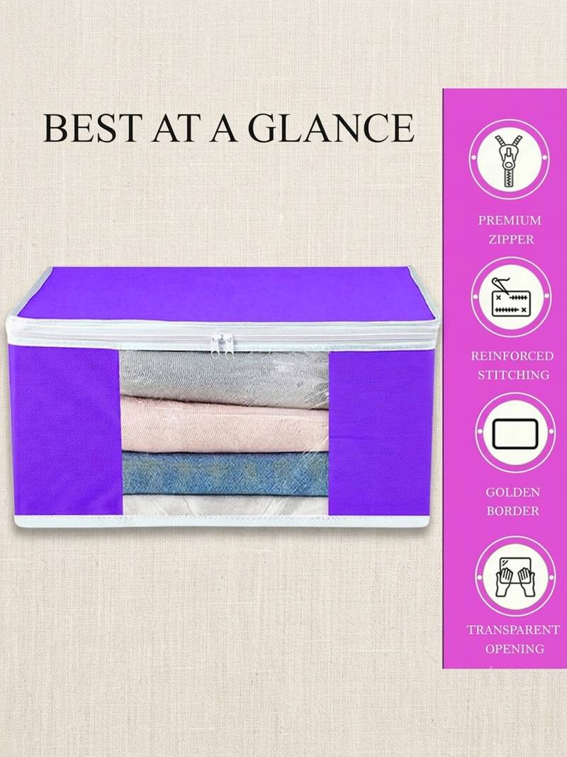 Clothes storage lehenga, suit, dress saree blouse cover garments bag wardrobe organiser pouches purple