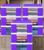 Clothes storage lehenga, suit, dress saree blouse cover garments bag wardrobe organiser pouches purple