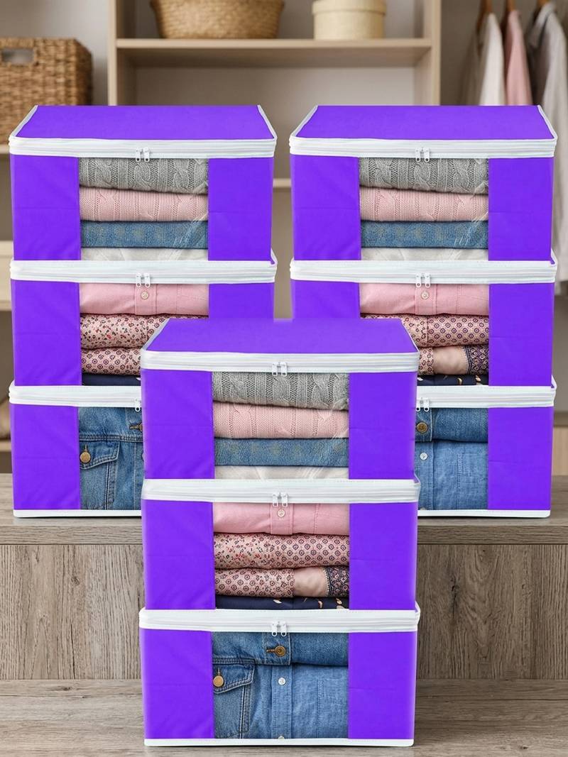 Clothes storage lehenga, suit, dress saree blouse cover garments bag wardrobe organiser pouches purple
