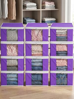 Clothes storage lehenga, suit, dress saree blouse cover garments bag wardrobe organiser pouches purple 1