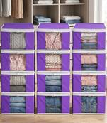 Clothes storage lehenga, suit, dress saree blouse cover garments bag wardrobe organiser pouches purple