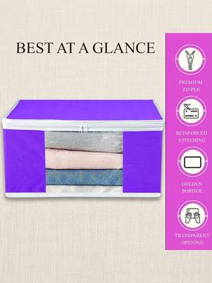 Clothes storage lehenga, suit, dress saree blouse cover garments bag wardrobe organiser pouches purple 3
