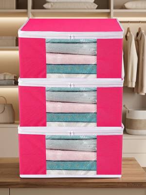 Clothes storage lehenga, suit, dress saree blouse cover garments bag wardrobe organiser pouches pink 1