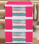 Clothes storage lehenga, suit, dress saree blouse cover garments bag wardrobe organiser pouches pink