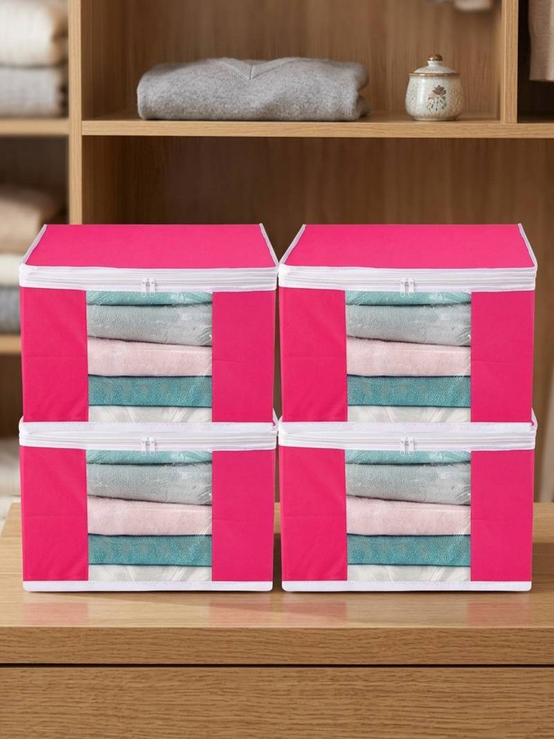 Clothes storage lehenga, suit, dress saree blouse cover garments bag wardrobe organiser pouches pink