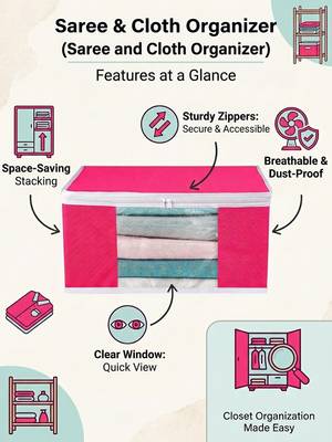 Clothes storage lehenga, suit, dress saree blouse cover garments bag wardrobe organiser pouches pink 3