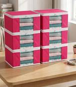 Clothes storage lehenga, suit, dress saree blouse cover garments bag wardrobe organiser pouches pink