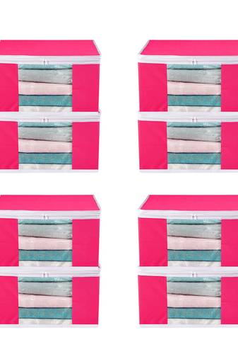 Clothes storage lehenga, suit, dress saree blouse cover garments bag wardrobe organiser pouches pink
