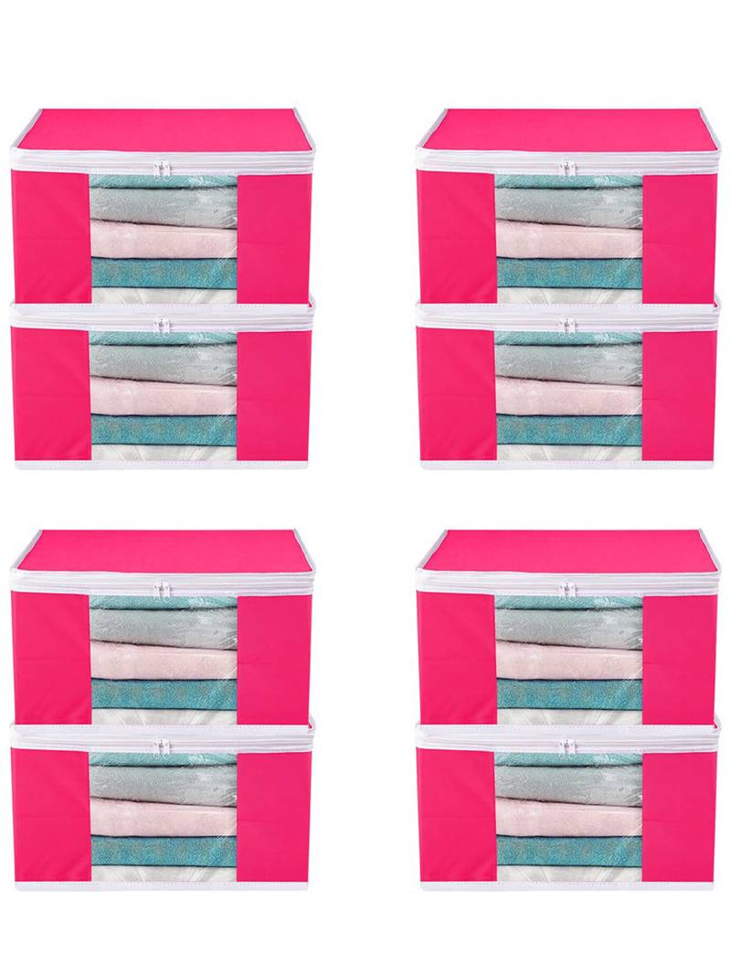 Clothes storage lehenga, suit, dress saree blouse cover garments bag wardrobe organiser pouches pink
