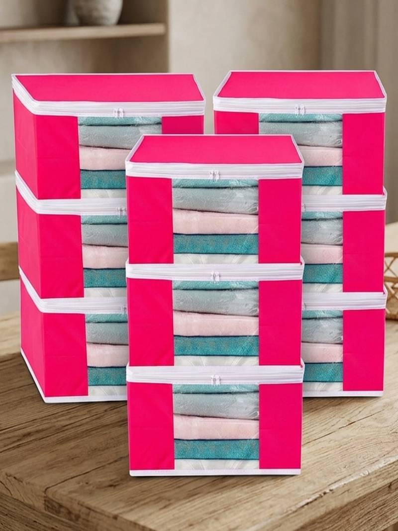 Clothes storage lehenga, suit, dress saree blouse cover garments bag wardrobe organiser pouches pink