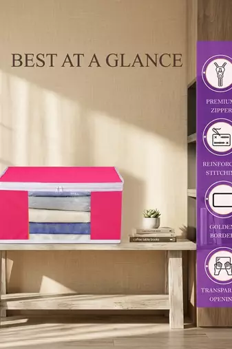Clothes storage lehenga, suit, dress saree blouse cover garments bag wardrobe organiser pouches pink