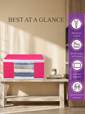 Clothes storage lehenga, suit, dress saree blouse cover garments bag wardrobe organiser pouches pink 4