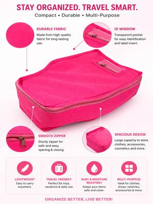 clothes storage lehenga, suit, dress saree blouse cover garments bag wardrobe organiser pouches pink 4