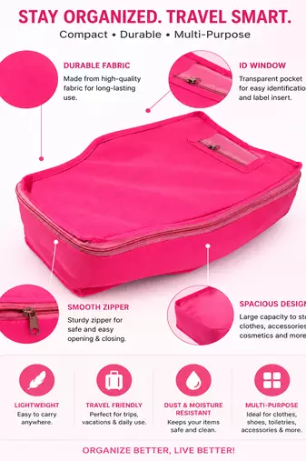 clothes storage lehenga, suit, dress saree blouse cover garments bag wardrobe organiser pouches pink