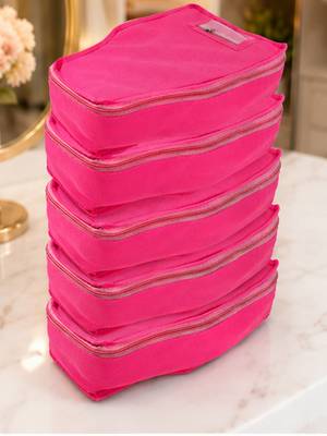 clothes storage lehenga, suit, dress saree blouse cover garments bag wardrobe organiser pouches pink 1