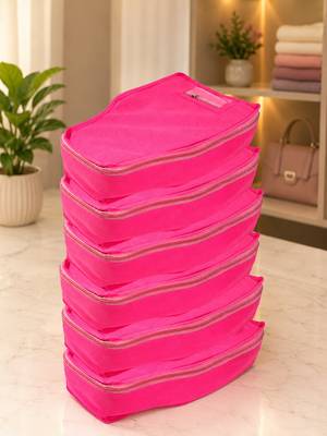 clothes storage lehenga, suit, dress saree blouse cover garments bag wardrobe organiser pouches pink 1