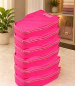clothes storage lehenga, suit, dress saree blouse cover garments bag wardrobe organiser pouches pink