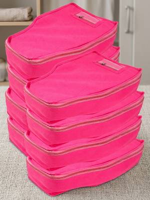clothes storage lehenga, suit, dress saree blouse cover garments bag wardrobe organiser pouches pink 1