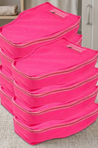 clothes storage lehenga, suit, dress saree blouse cover garments bag wardrobe organiser pouches pink