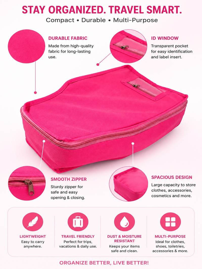 clothes storage lehenga, suit, dress saree blouse cover garments bag wardrobe organiser pouches pink
