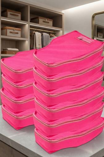 clothes storage lehenga, suit, dress saree blouse cover garments bag wardrobe organiser pouches pink
