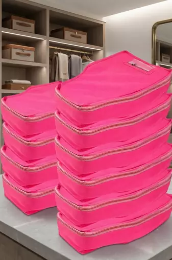 clothes storage lehenga, suit, dress saree blouse cover garments bag wardrobe organiser pouches pink