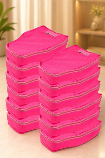 clothes storage lehenga, suit, dress saree blouse cover garments bag wardrobe organiser pouches pink