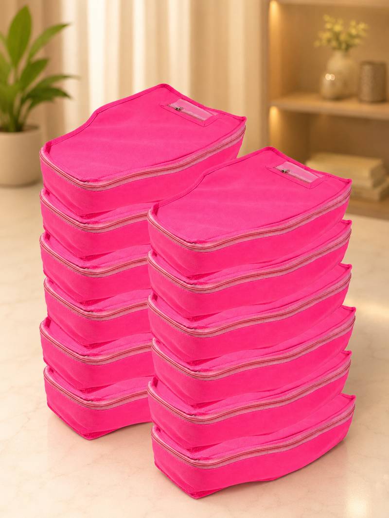 clothes storage lehenga, suit, dress saree blouse cover garments bag wardrobe organiser pouches pink