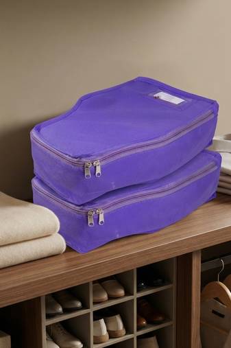 clothes storage lehenga, suit, dress saree blouse cover garments bag wardrobe organiser pouches blue