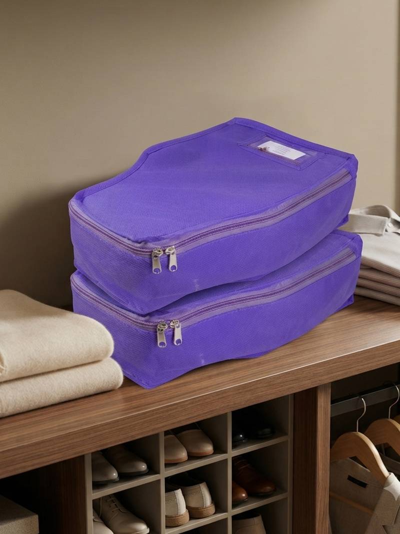 clothes storage lehenga, suit, dress saree blouse cover garments bag wardrobe organiser pouches blue