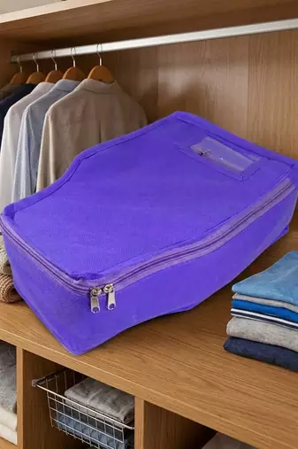 clothes storage lehenga, suit, dress saree blouse cover garments bag wardrobe organiser pouches blue