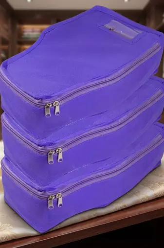 clothes storage lehenga, suit, dress saree blouse cover garments bag wardrobe organiser pouches blue