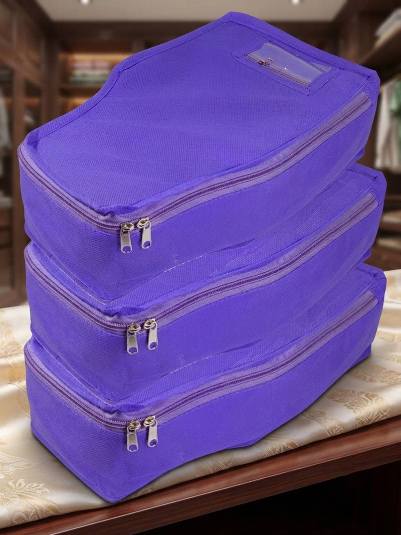 clothes storage lehenga, suit, dress saree blouse cover garments bag wardrobe organiser pouches blue