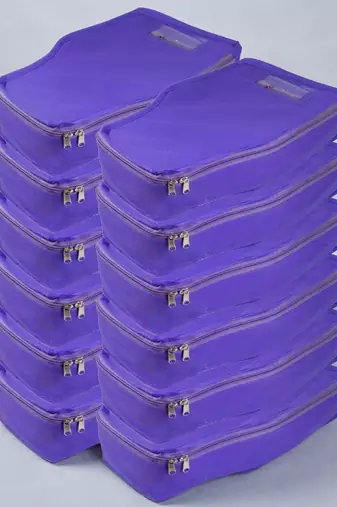 clothes storage lehenga, suit, dress saree blouse cover garments bag wardrobe organiser pouches blue