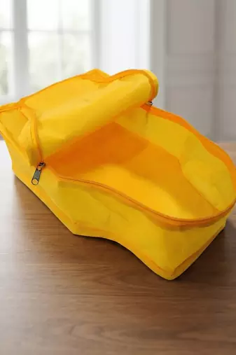 clothes storage lehenga, suit, dress saree blouse cover garments bag wardrobe organiser pouches yellow
