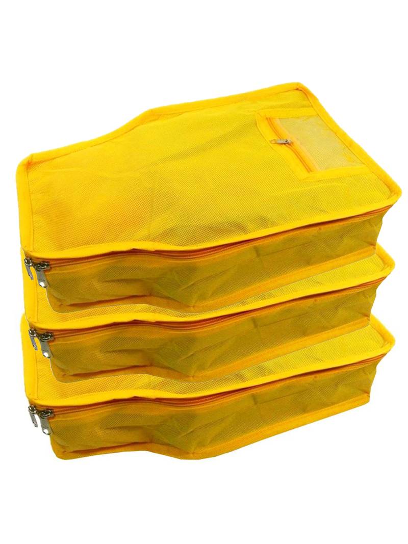 clothes storage lehenga, suit, dress saree blouse cover garments bag wardrobe organiser pouches yellow