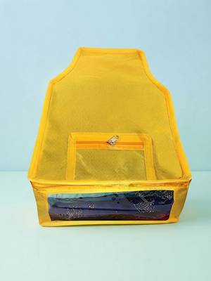 clothes storage lehenga, suit, dress saree blouse cover garments bag wardrobe organiser pouches yellow 5