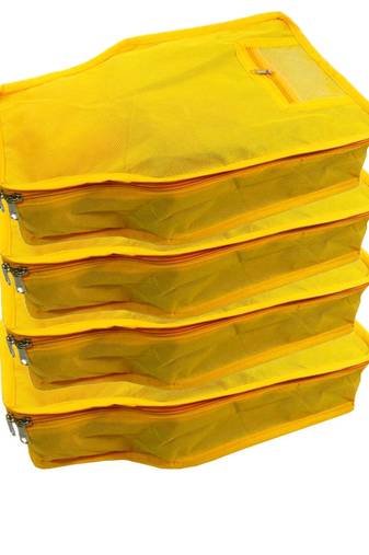 clothes storage lehenga, suit, dress saree blouse cover garments bag wardrobe organiser pouches yellow